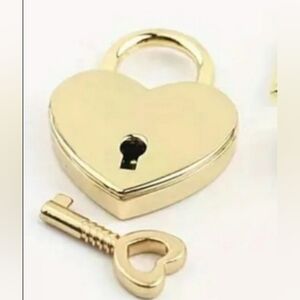 Gold heart lock 1.3"x1.18" New in package charm bags backpacks